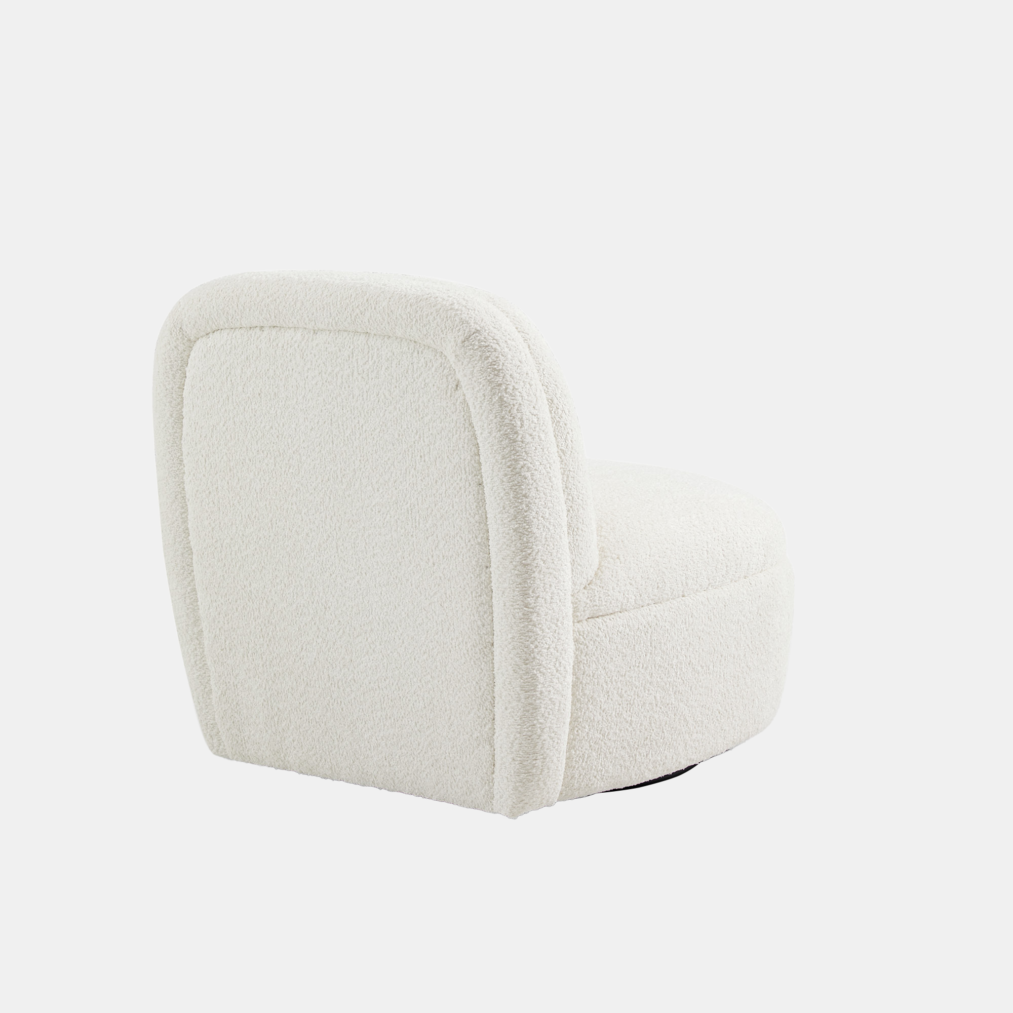 White Boucle Swivel Chair