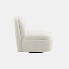 White Boucle Swivel Chair