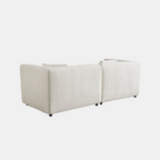 White Chenille Sectional Sofa (91")