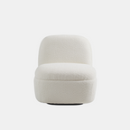 White Boucle Swivel Chair