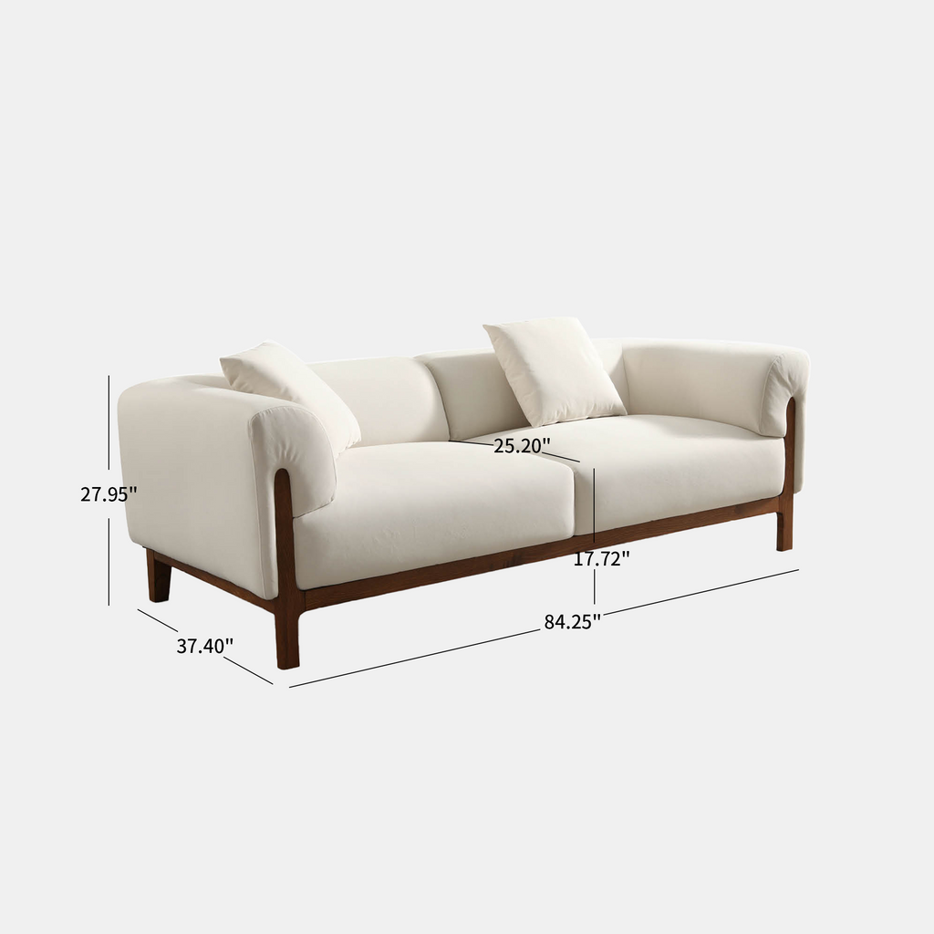 White Velvet Sofa (84")