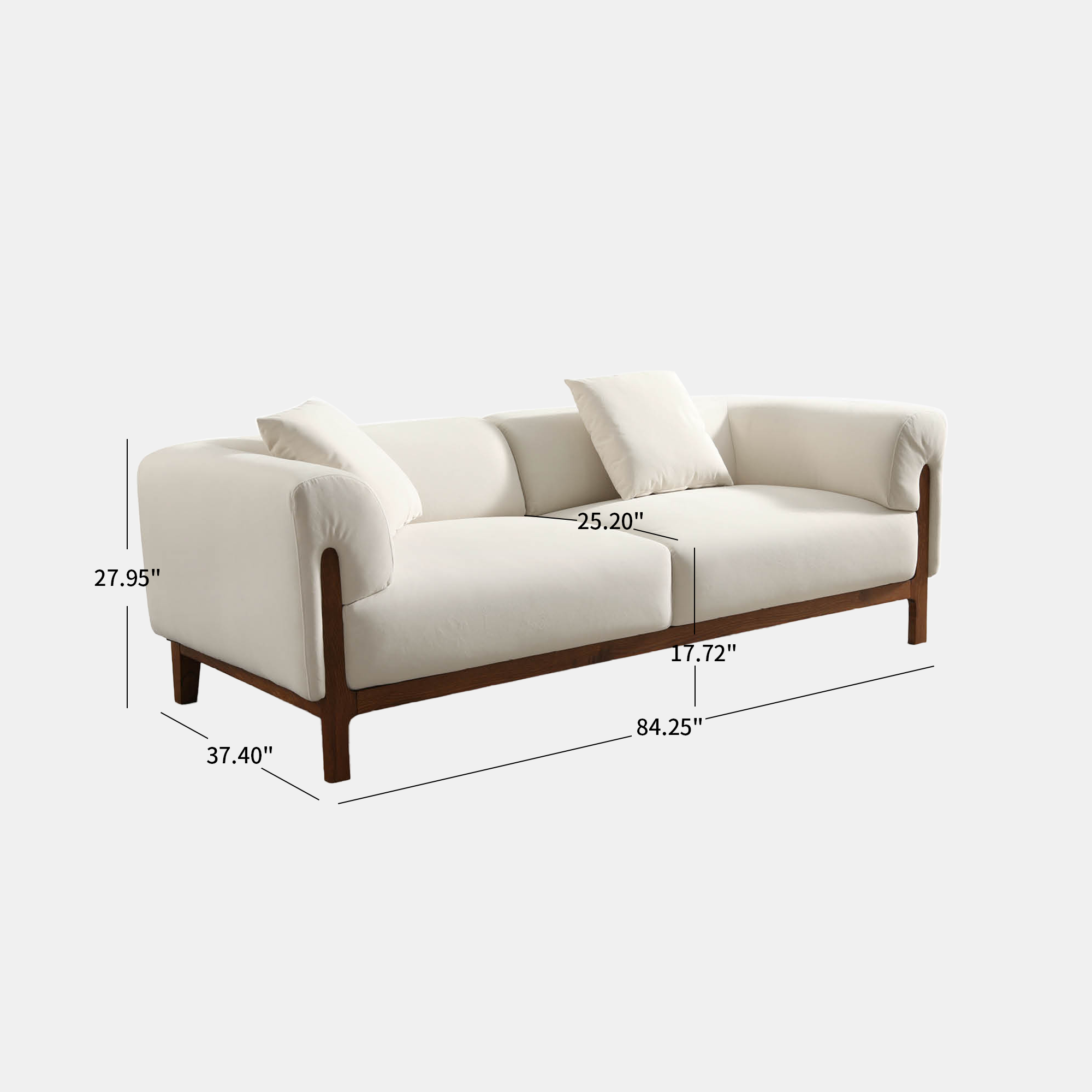 White Velvet Sofa (84")