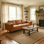 Brown Leather Sofa (87")